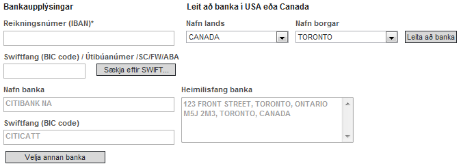 Figure 3 – Bank information